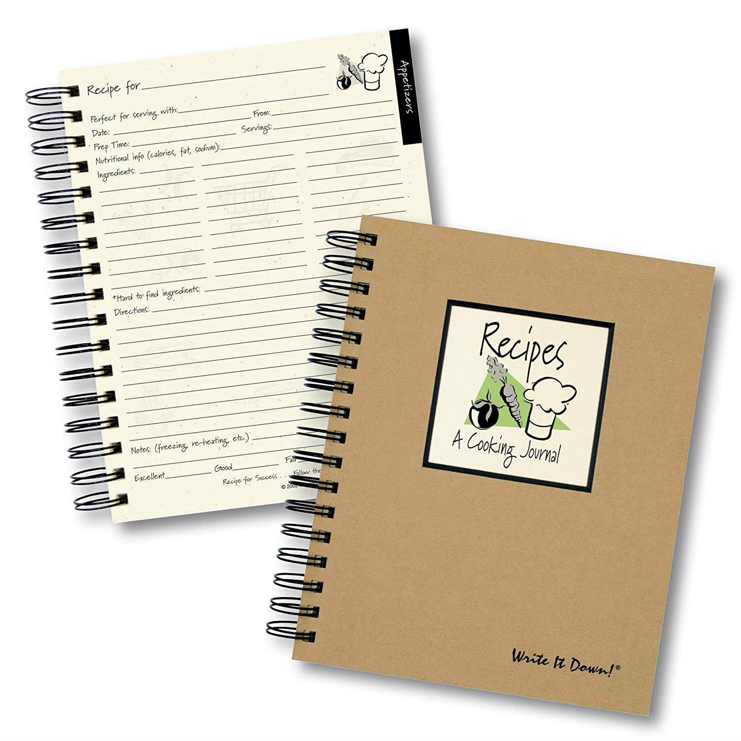 Recipes, A Cooking Journal - Kraft Hard Cover