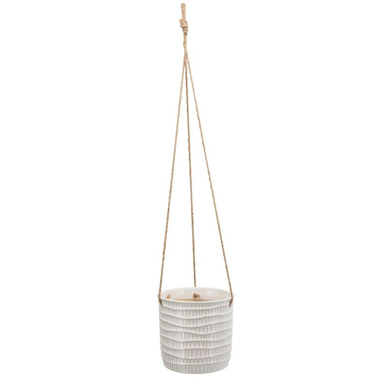 7" Geometric Hanging Planter White - Sagebrook Home