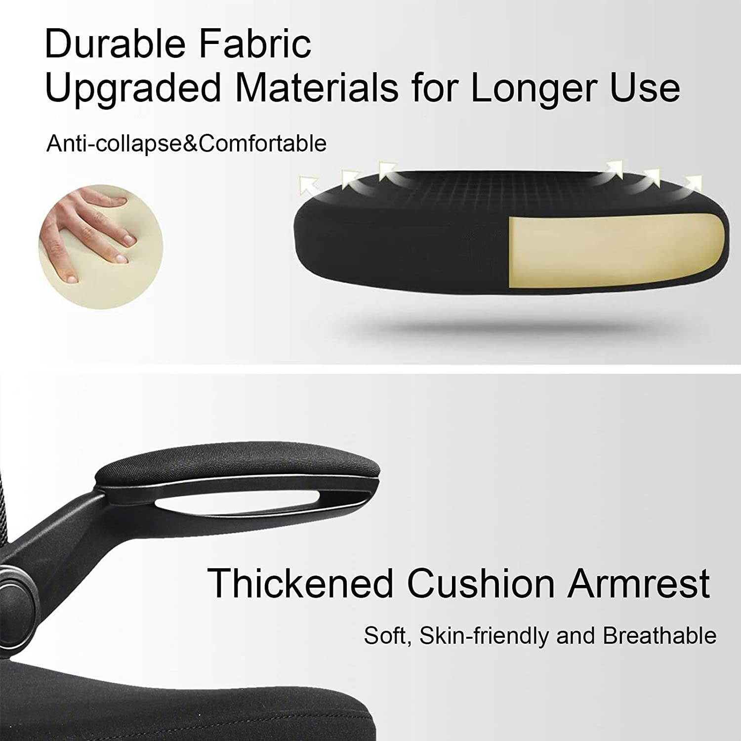 Office Chair Ergonomic Desk Computer Chair with Flip Up Arms Lumbar Support Adjustable Swivel Mid Back for Home Office Black