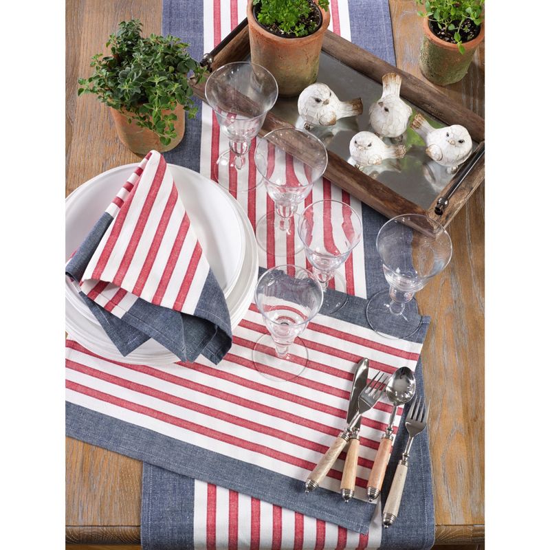 Saro Lifestyle Horizontal Stripes Cotton Napkins (Set of 4)