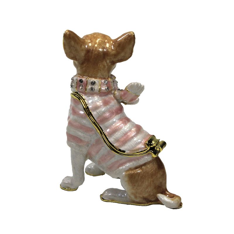 Hinged Trinket Box 2.5" Chihuahua Dog Puppy Sweater  -  Decorative Figurines