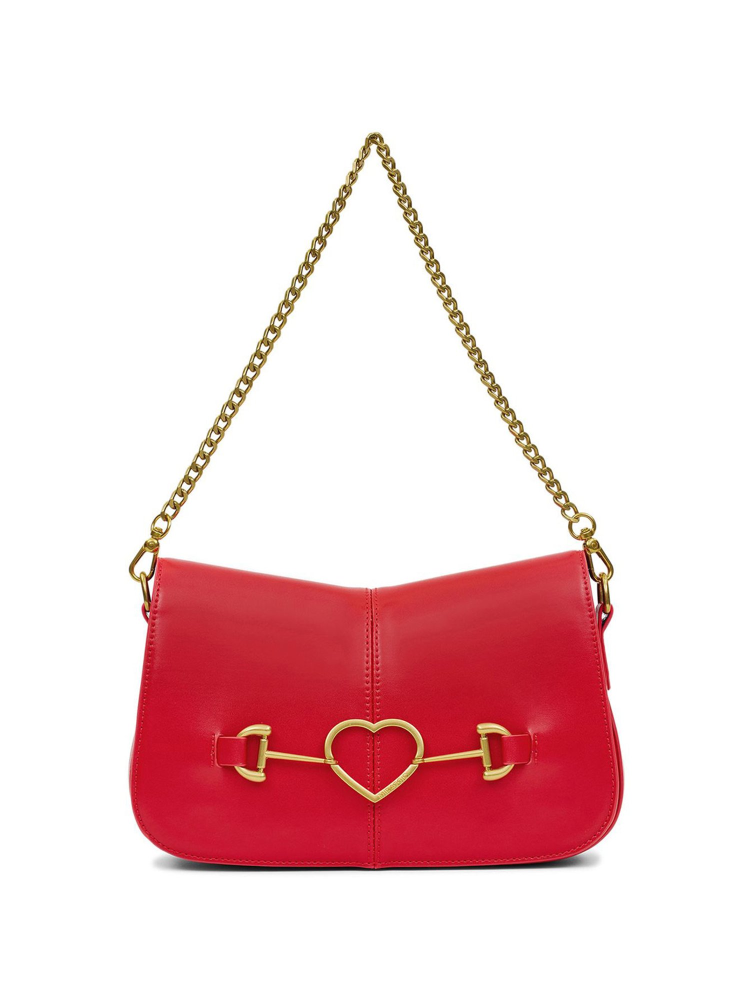 Miraggio Date Red Faux Leather Solid Shoulder Handbag