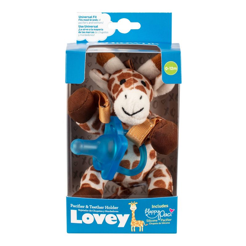 Dr. Brown's Giraffe Lovey with Blue One-Piece Pacifier - Tan