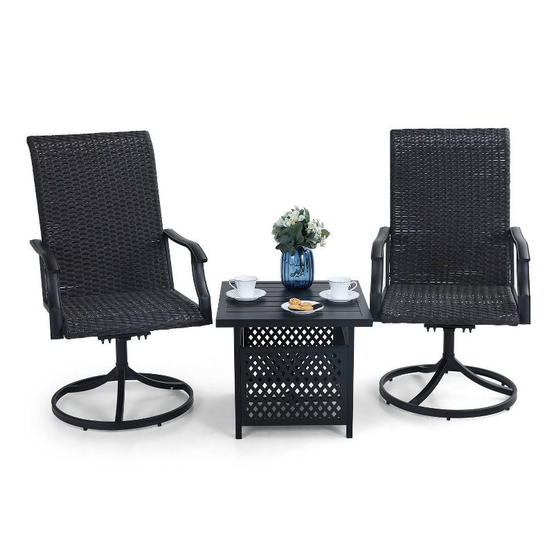 7pc Studio Shine Collection Patio Conversation Set with Sofa, 4 Armchairs & 2 Tables - W Unlimited