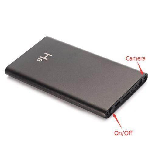 Mini HD 1080P SPY Hidden Camera Power Bank Motion Detection Recorder 5000mAh Device Charger Black H2(No Wifi)