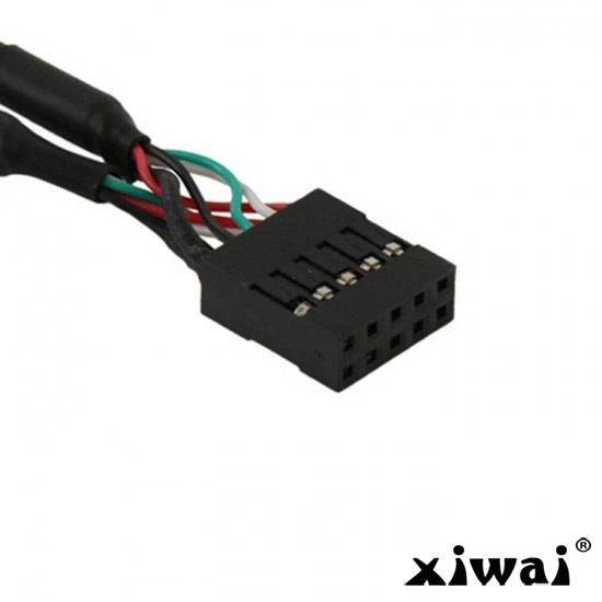 Xiwai 10 Pin Motherboard Female Header to Dual USB 2.0 Female Adapter Cable 50cm