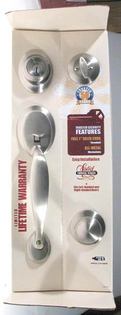 Kwikset 96870-076 Satin Nickel Dakota Entry Handle Set