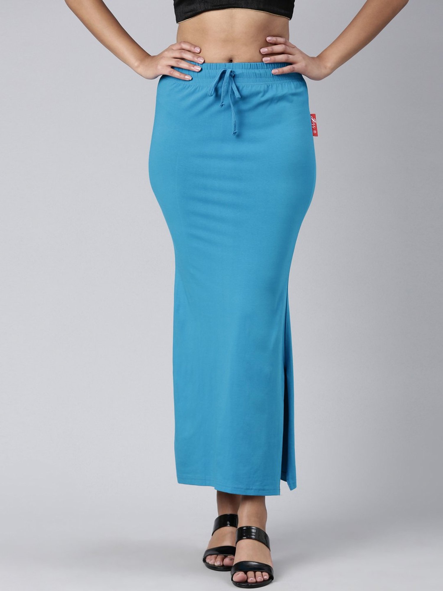 JCSS Blue Cotton Saree Shapewear