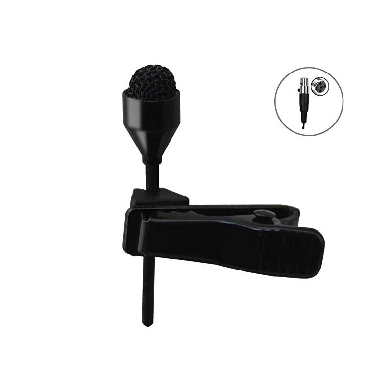 MICJ 044 Lavalier Lapel Clip On OmniDirectional Condenser Microphone Compatible with Shure Wireless Transmitter Mini XLR TA4F Connector