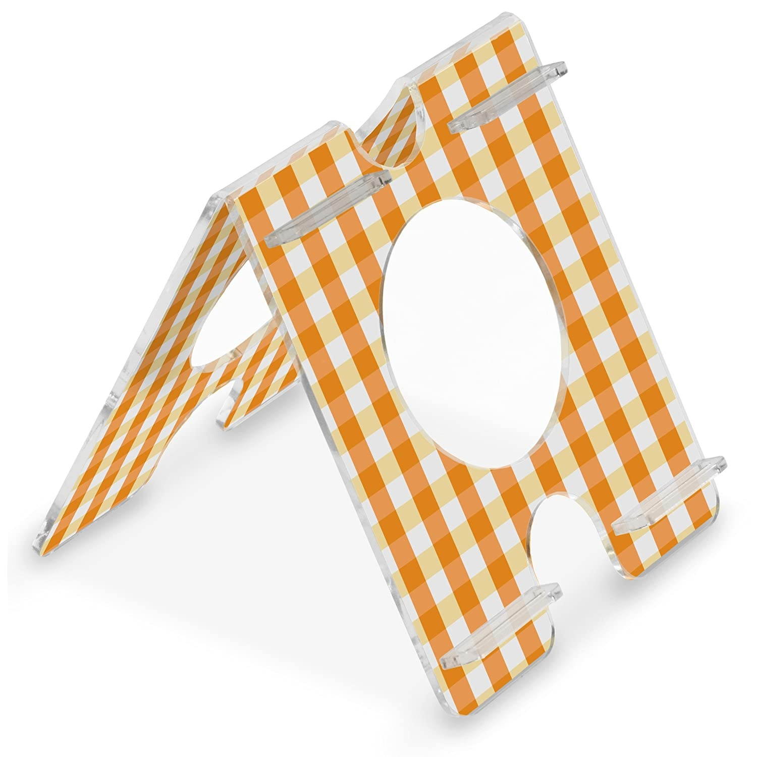 TrippNT 51279 Four Position, Audio Enhancing, Extreme Orange Checker Acrylic Universal iPad Air, Samsung Galaxy Note 10.1 and Amazon Kindle Fire HDX 8.9 Stand, 7" Width x 8" Height x 8" Depth