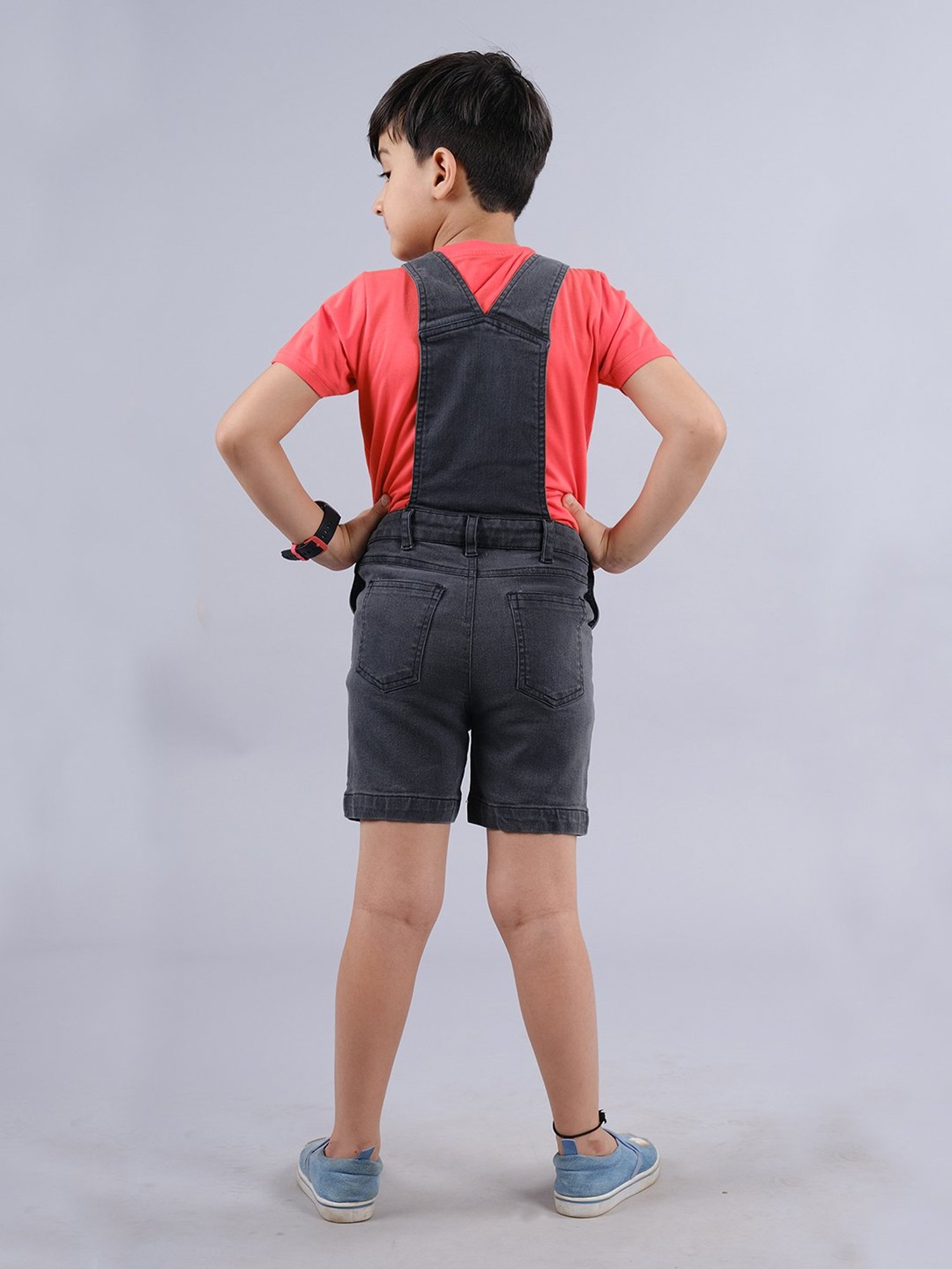 Kiddopanti Kids Blue Solid Dungaree