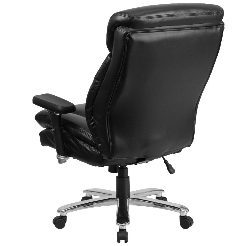 48" Leather Rated High Back Executive Swivel Ergonomic Office Chair with Large Headrest Black - Riverstone Furniture