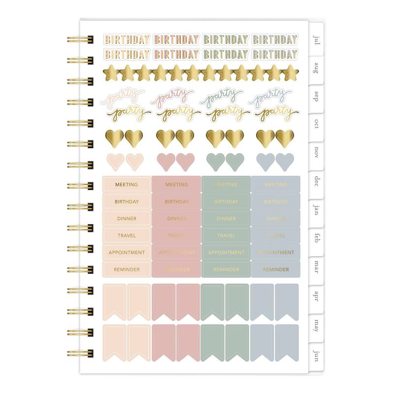 2021-22 Academic Planner 8.5"x5.5" Frosted Plastic Wirebound Weekly/Monthly Black with White Dot - Sugar Paper™