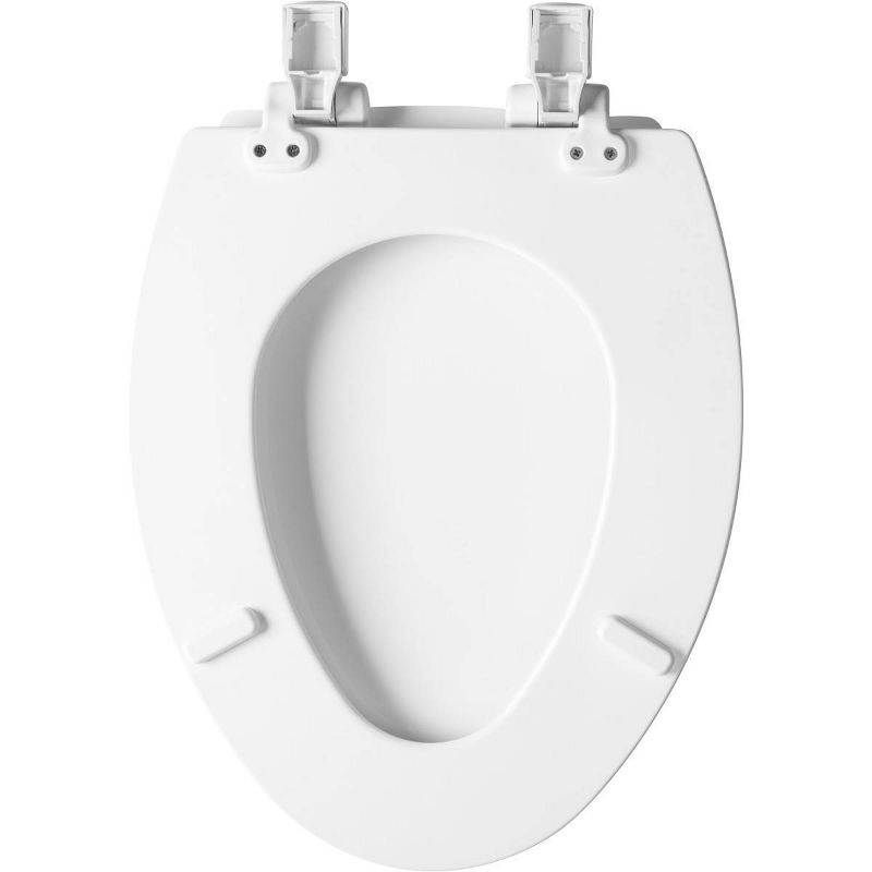 Kendall Never Loosens Elongated Enameled Wood Toilet Seat with Easy Clean and Slow Close Hinge White - Mayfair by Bemis