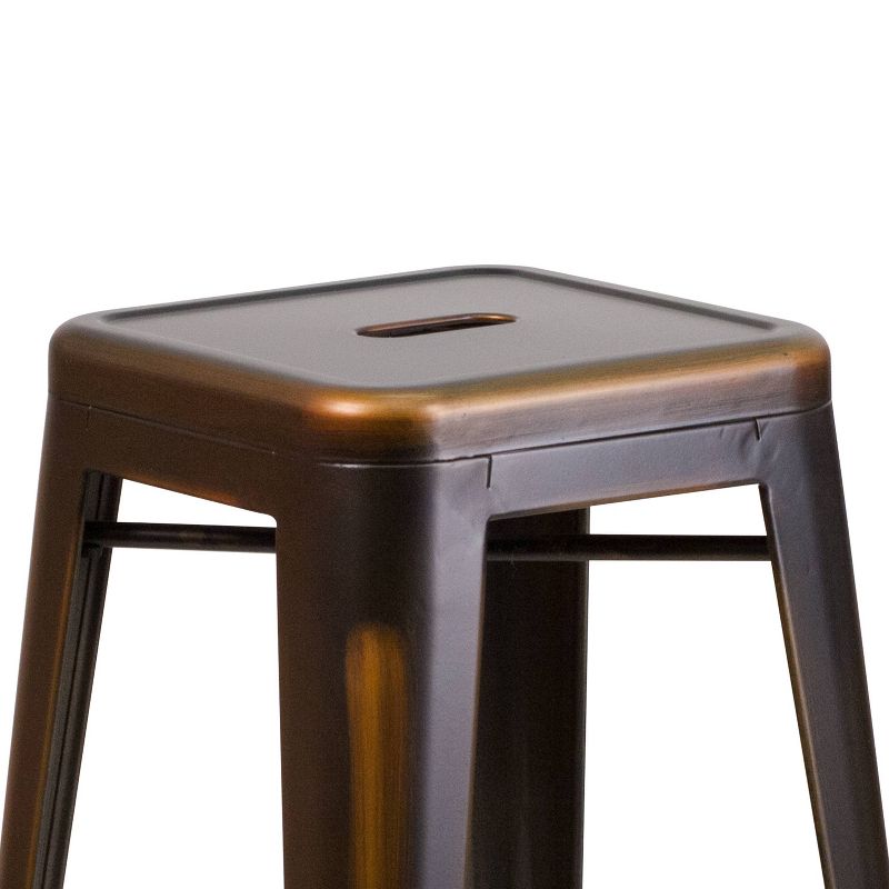 Distressed Copper Metal Barstool Copper - Riverstone Furniture Collection