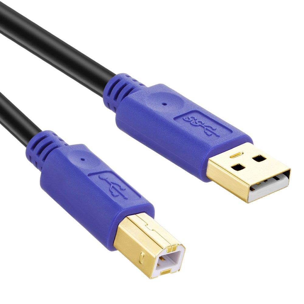 Printer Cable 1Ft, Tanbin 2Pack 1ft USB 2.0 High Speed Gold-Plated Connectors Printer Scanner Cable Cord A Male to B Male for HP, Canon, Lexmark, Epson, Dell, Xerox, Samsung etc