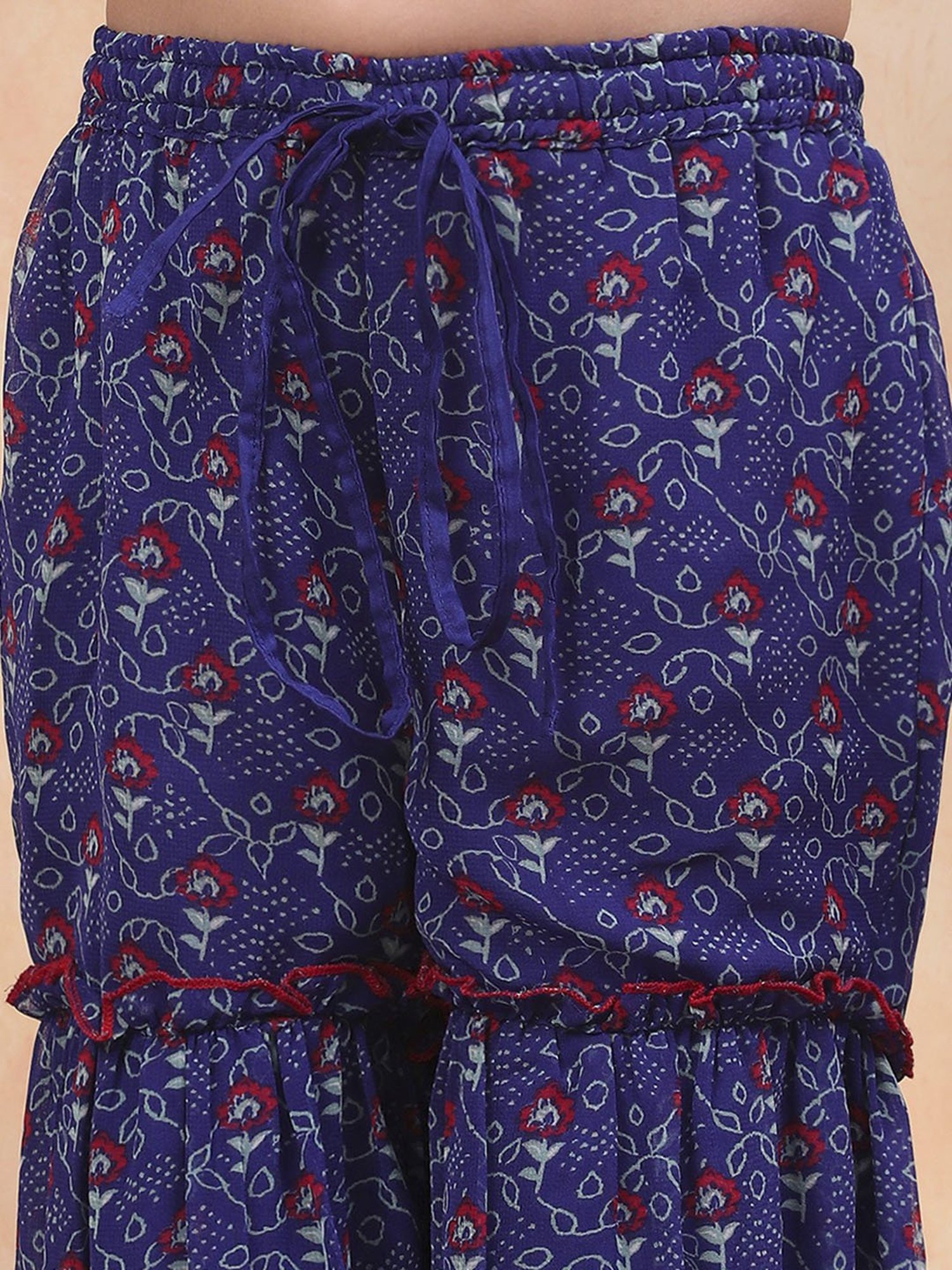 Biba Girls Blue Floral Print Suit Sets