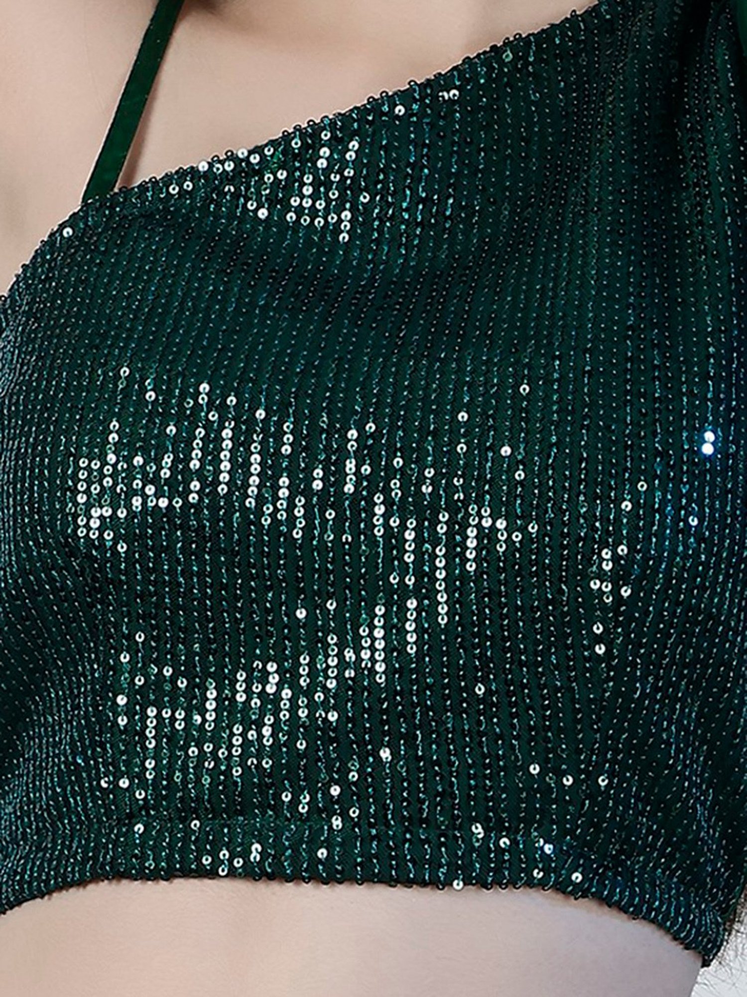 NEUDIS Green Embellished Crop Top
