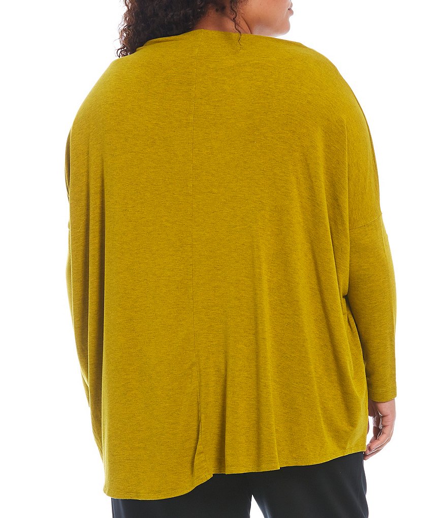 Bryn Walker Plus Size Dimitri French Terry Dolman Long Sleeve Drape Boat Neck Tunic