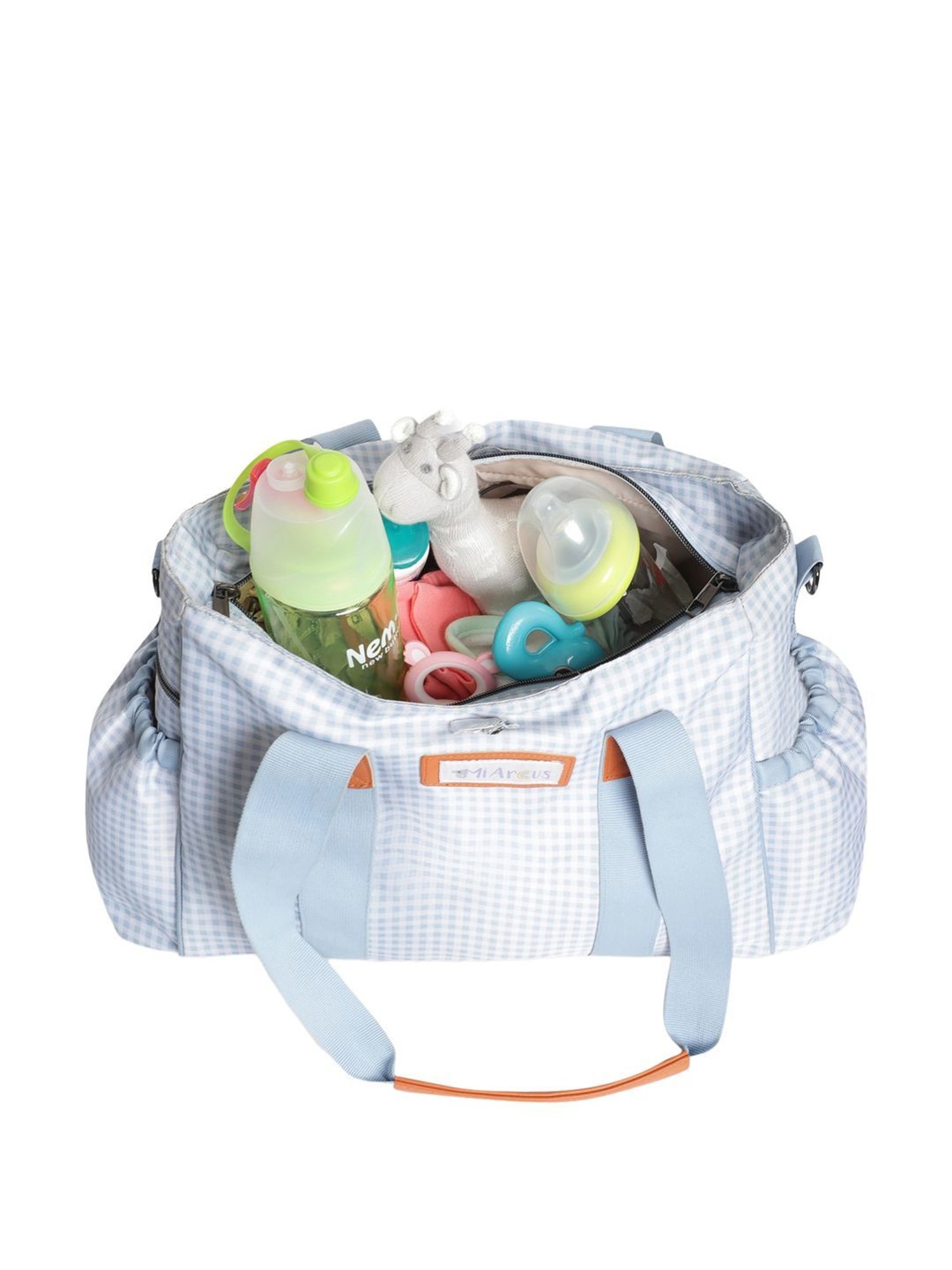 MiArcus Blue Gingham Check Print Diaper Bag