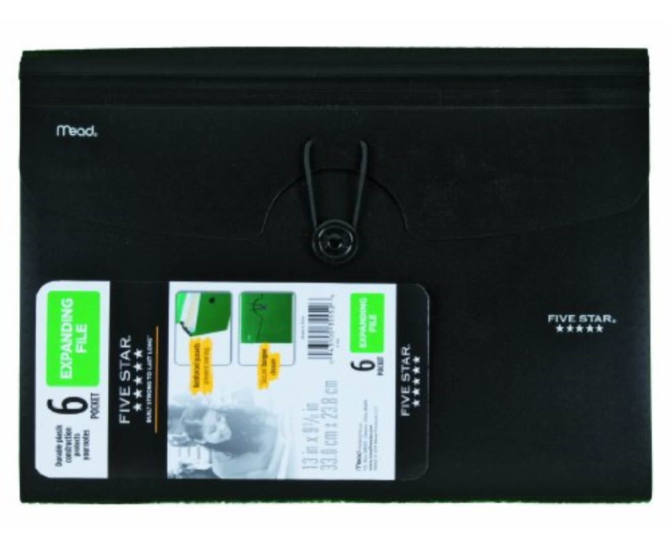 Five Star 6-Pocket Expanding File 13 x 9 14 Bright Orange - Expanding