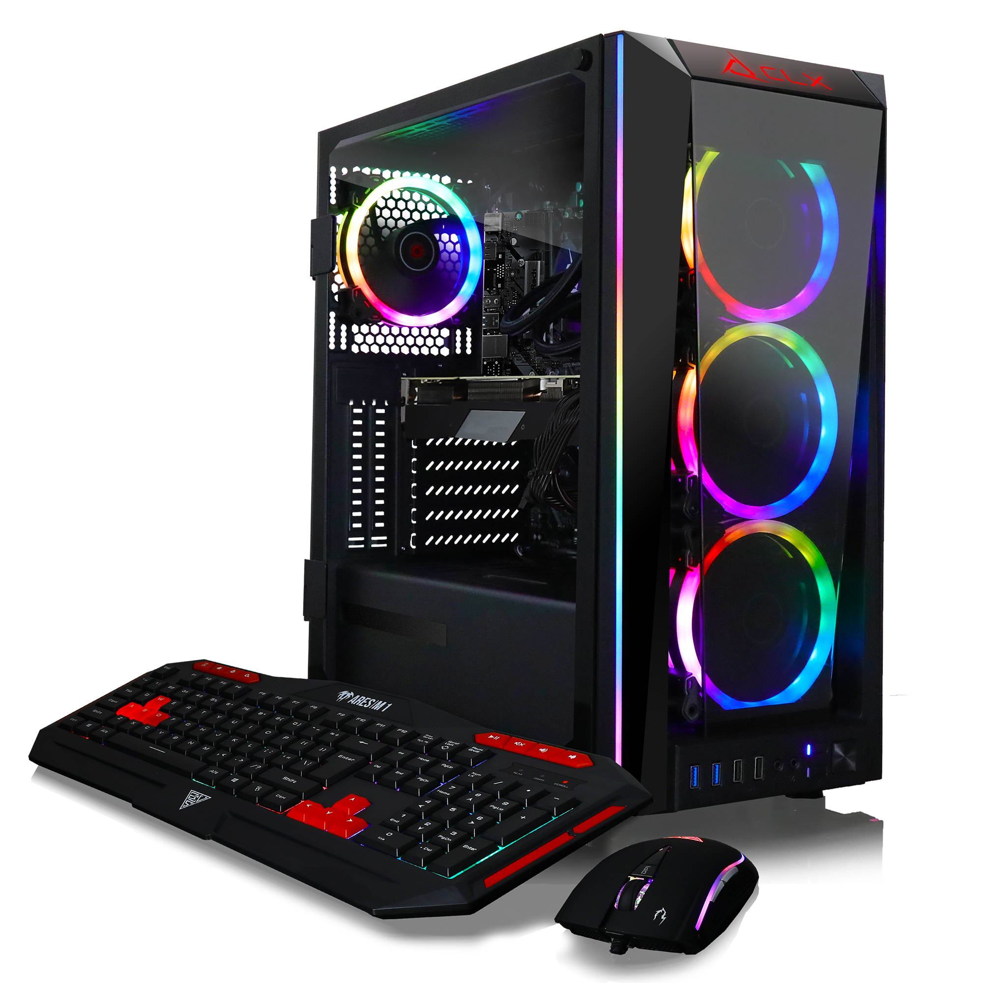 CLX SET VR-Ready Gaming Desktop - Liquid Cooled Intel Core i7 10700K 3.8Ghz 8-Core Processor, 16GB DDR4 Memory, GeForce RTX 3070 8GB GDDR6 Graphics, 480GB SSD, 2TB HDD, WiFi, Windows 10 Home 64-bit
