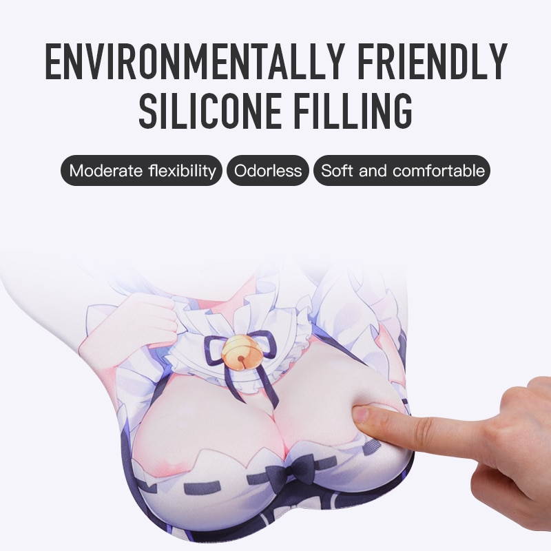 Creative Cartoon Anime 3D Mouse Pad Sexy Chest Gel Silicone Mousepad With Wrist Rest Support Soft Breast Pad For PC Laptop