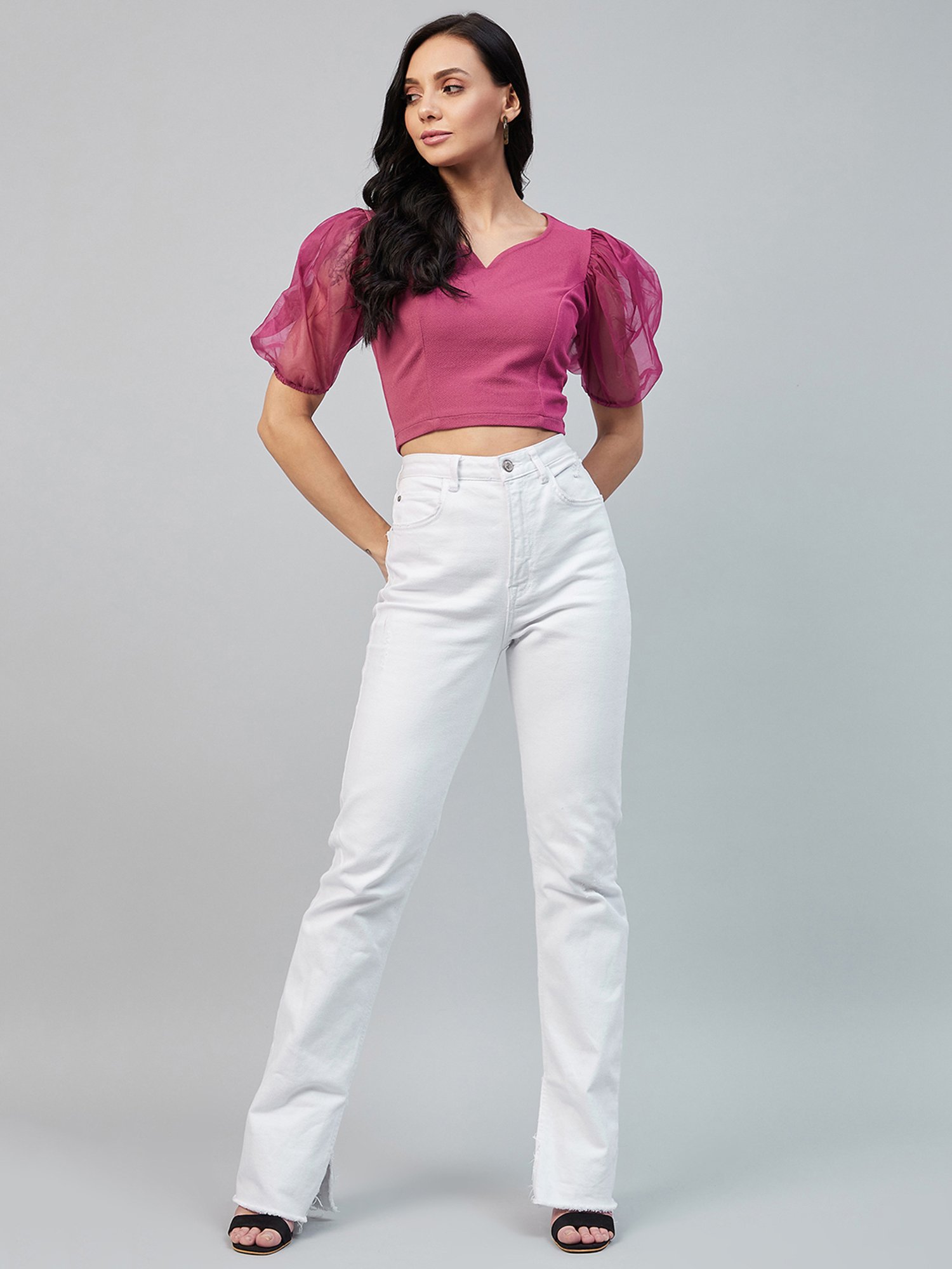 Carlton London Pink Crop Top