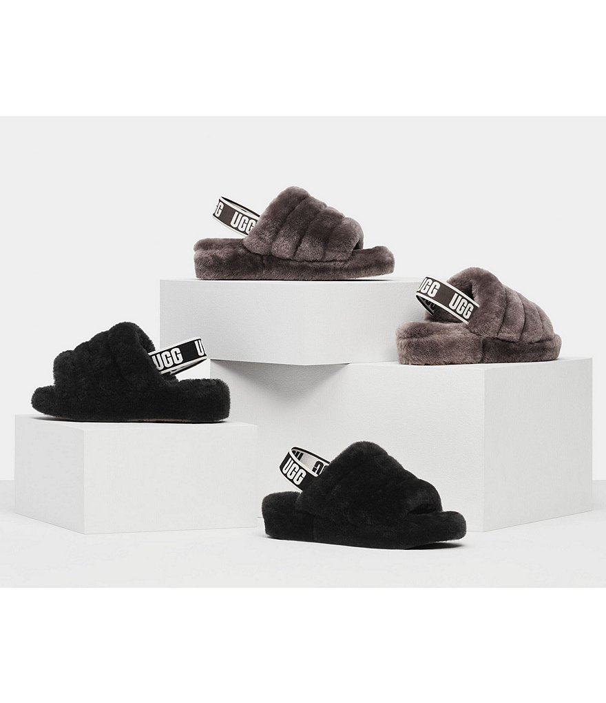 UGG&reg; Logo Fluff Yeah Fur Slides