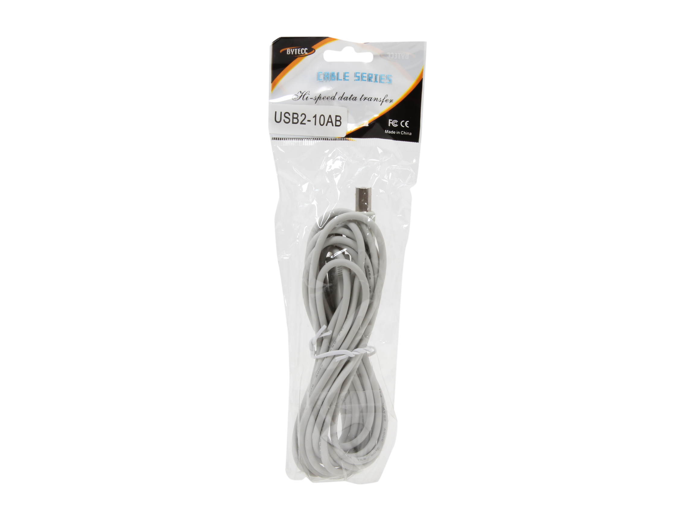BYTECC USB2-10AB-W Type A Male to Type B Male  Cable
