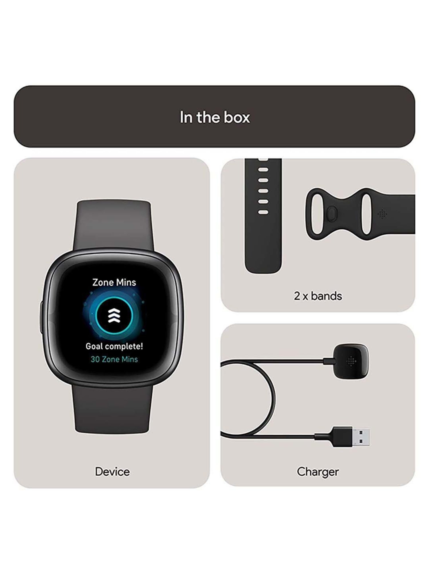 Fitbit Sense 2 Health & Fitness Watch (Shadow Grey / Graphite Aluminium)