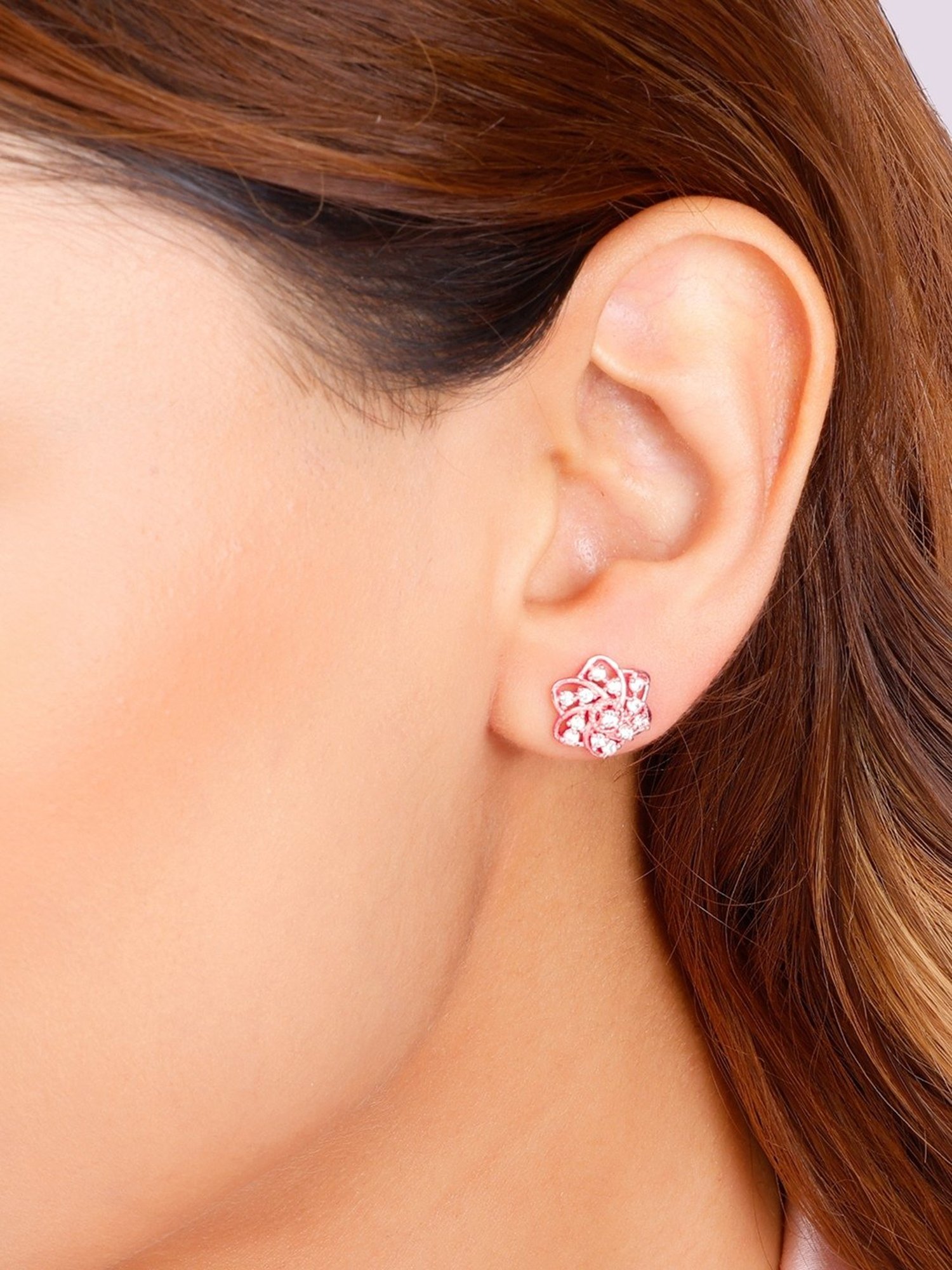 GIVA 92.5 Sterling Silver Flowery Blossom Stud Earrings for Women