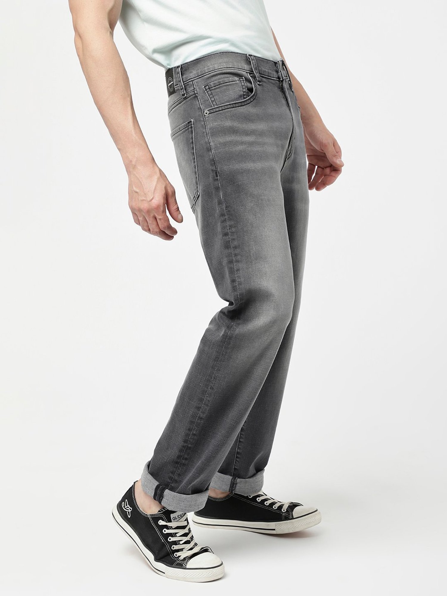 Passion Grey Regular Fit Lightly Washed Jeans
