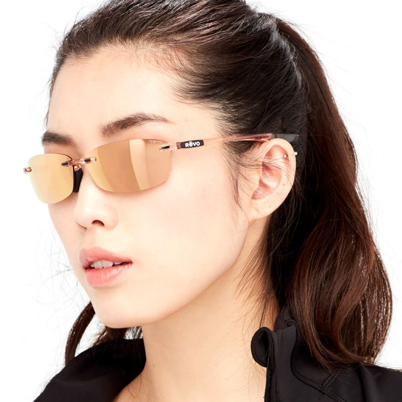 Revo Descend E RE 4060 01 GY Unisex Rectangle Polarized Sunglasses Black 64mm