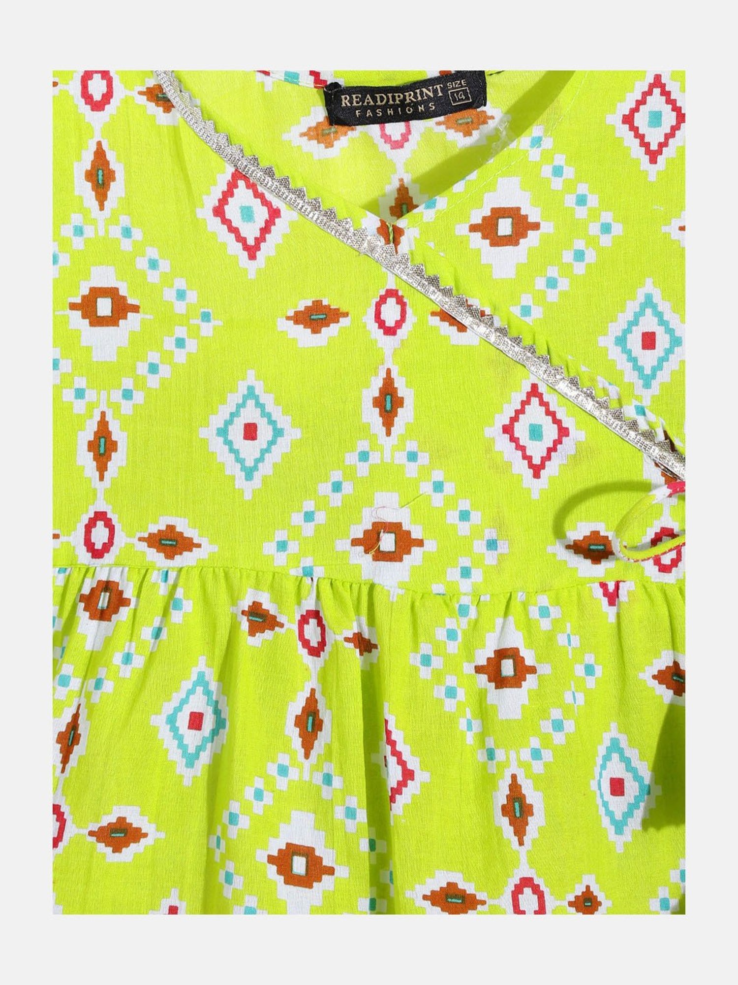 READIPRINT FASHIONS Kids Light Green Printed Kurta With Sharara