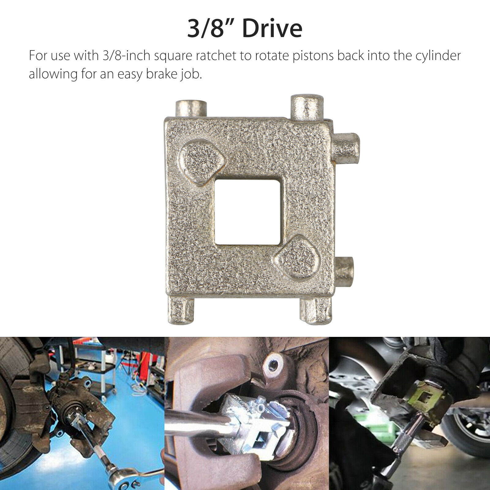 Auto Car Vehicle Rear Disc Brake Piston Caliper Wind Back Cube Tool 3/8" Durable