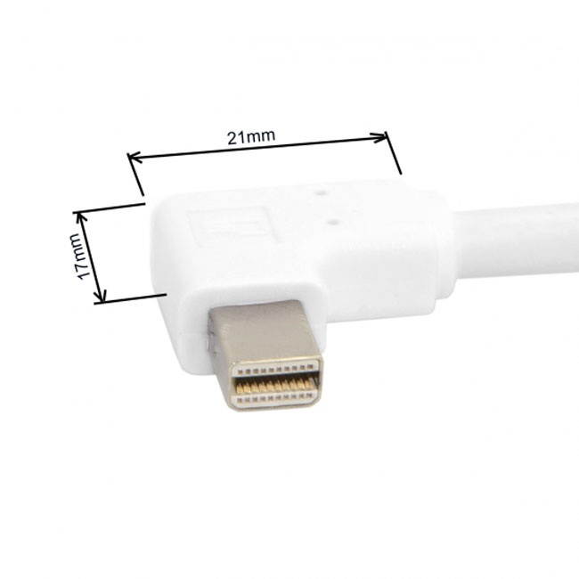 FVH 90 Degree Left angled type Mini DisplayPort male to Mini DP Female extension cable for iMac & LED Cinema Display DP-078-LE-0.2M