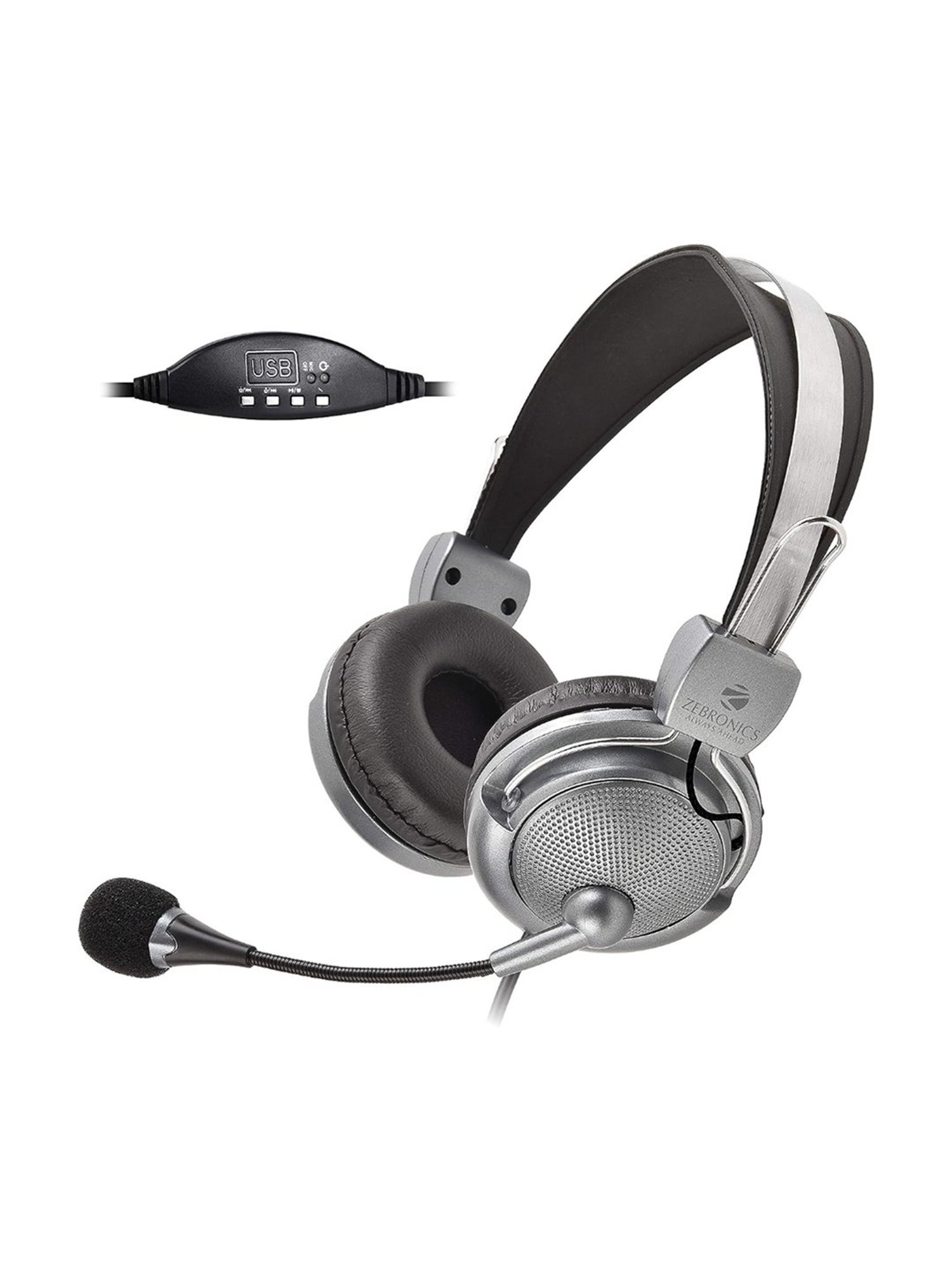 Zebronics Zeb-Supreme USB Wired On-Ear Headphone with Mic (Black)
