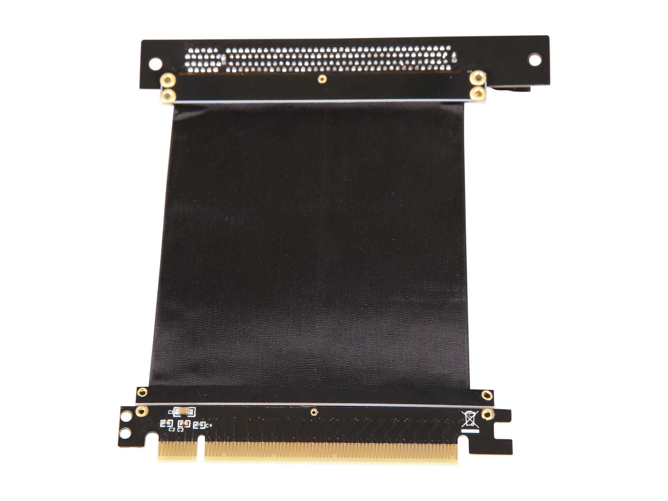 Athena Power 100mm/3.94" CABLE-PCIE16A1-L10V2 90-Degree Left Angle Flexible GPU Server / Gaming PCI-E x16 to x16 3.0 Extender Riser Cable Female to Male