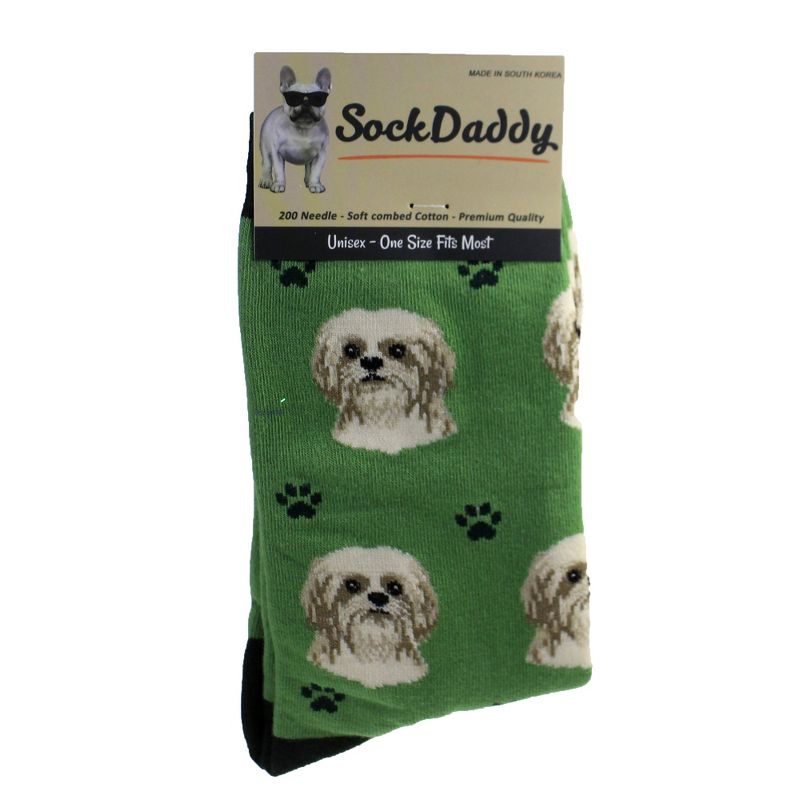 Novelty Socks 15.25" Tan Shih Tzu Socks Premium Quality E & S Pet  -  Socks