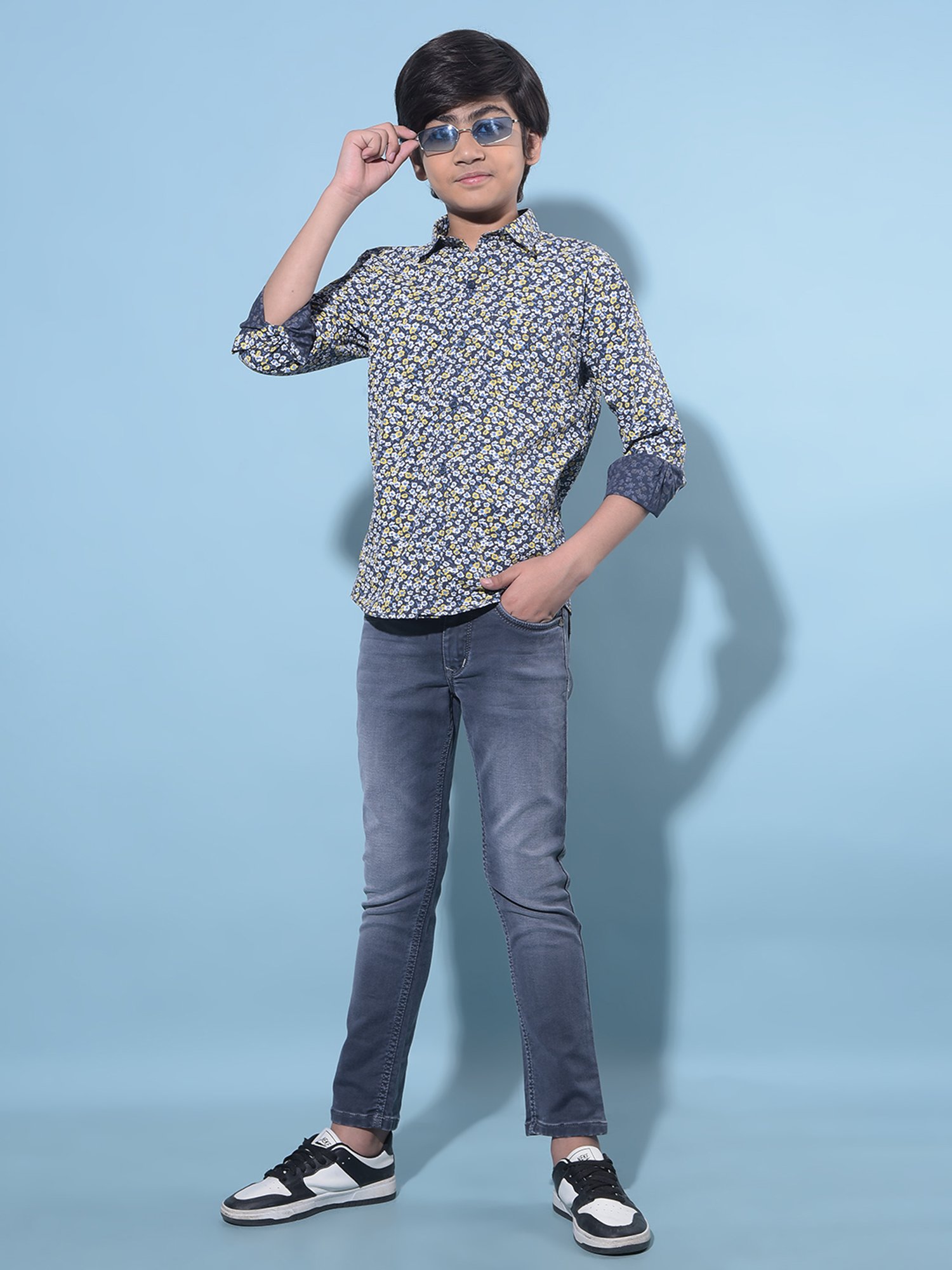 Pepe Jeans Boys Dark Blue Solid Jeans