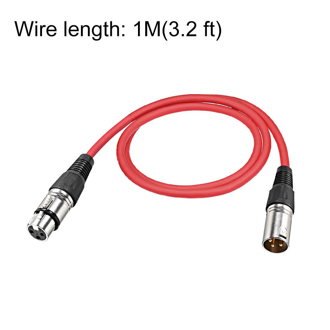 XLR Male to XLR Female Cable Line for Microphone Video Camera Sound Card Mixer Silver Tone XLR Red Line 1M 3.2ft