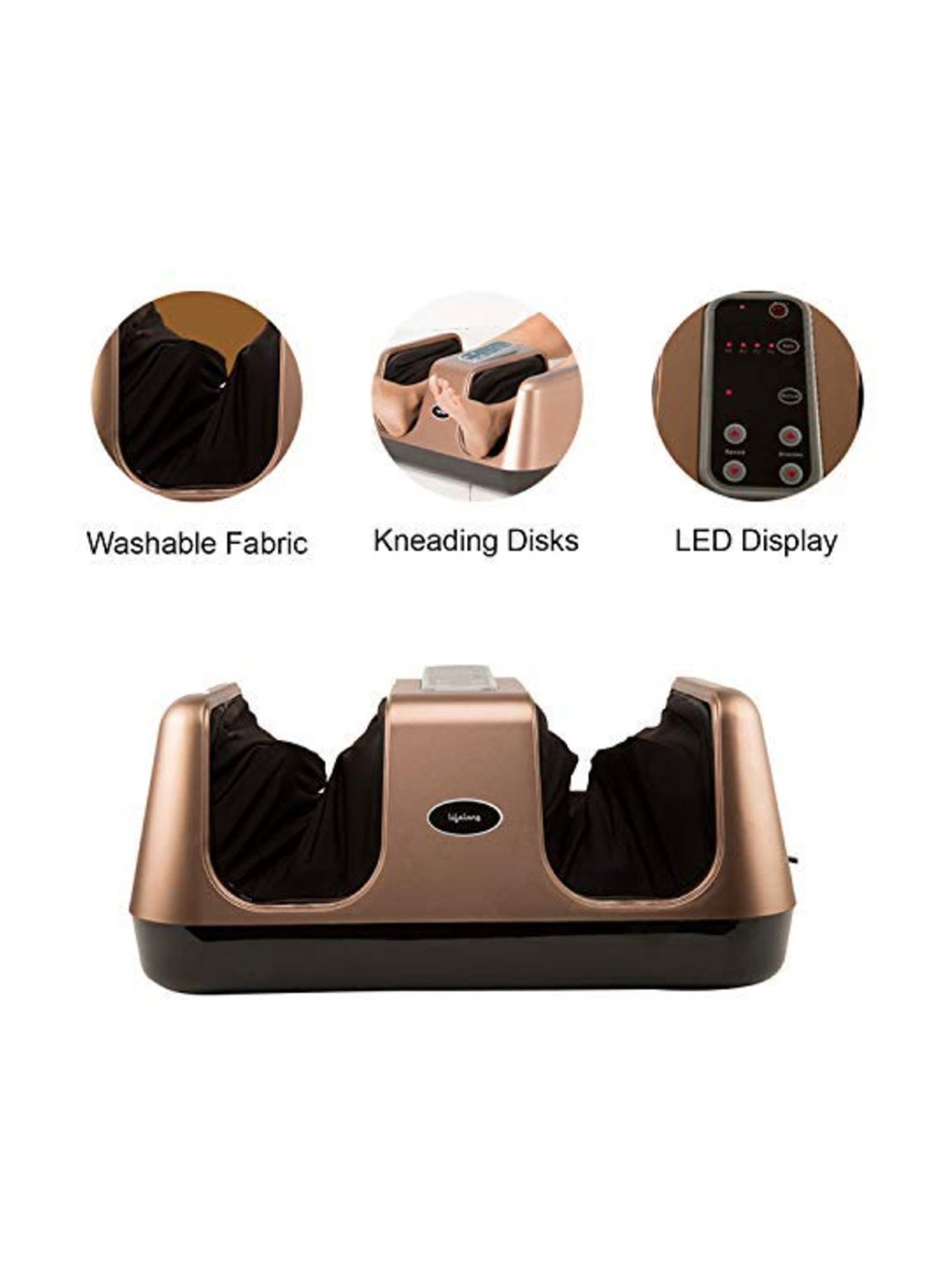 Lifelong LL90 40W Square Foot Massager (Dark Brown)