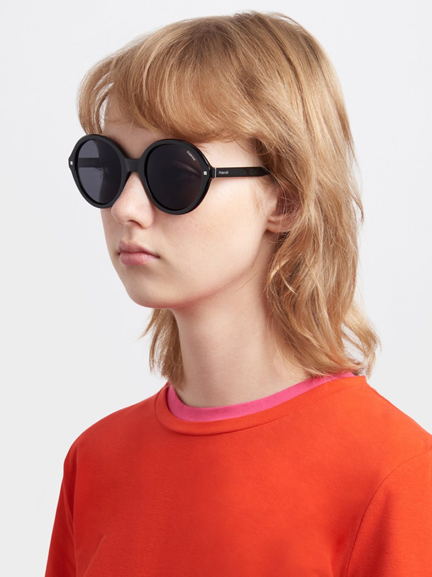 Polaroid Grey Oval Sunglasses for Women