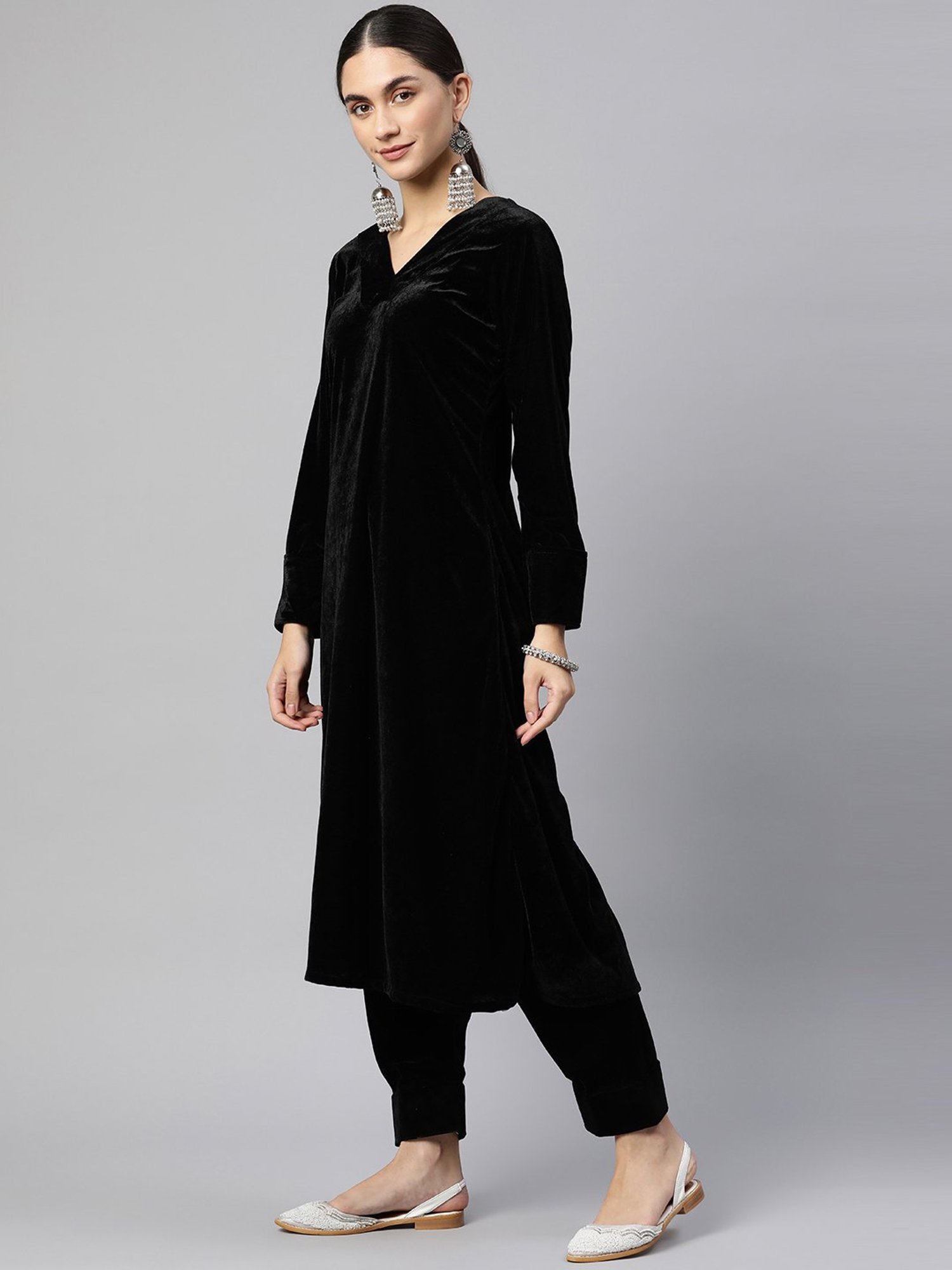 SHADES Black Kurta Pant Set