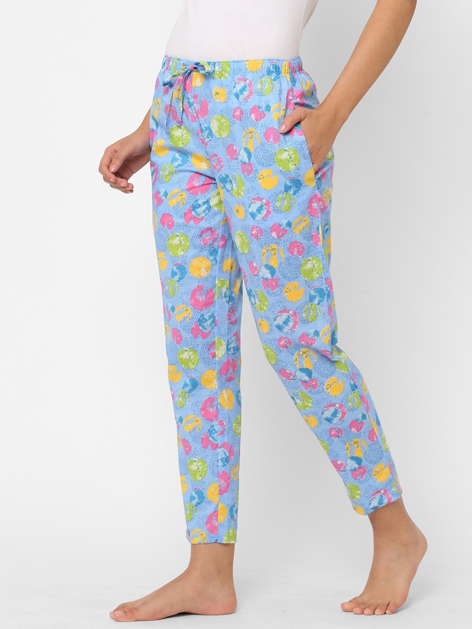 Urban Scottish Light Blue Printed Lounge Pants
