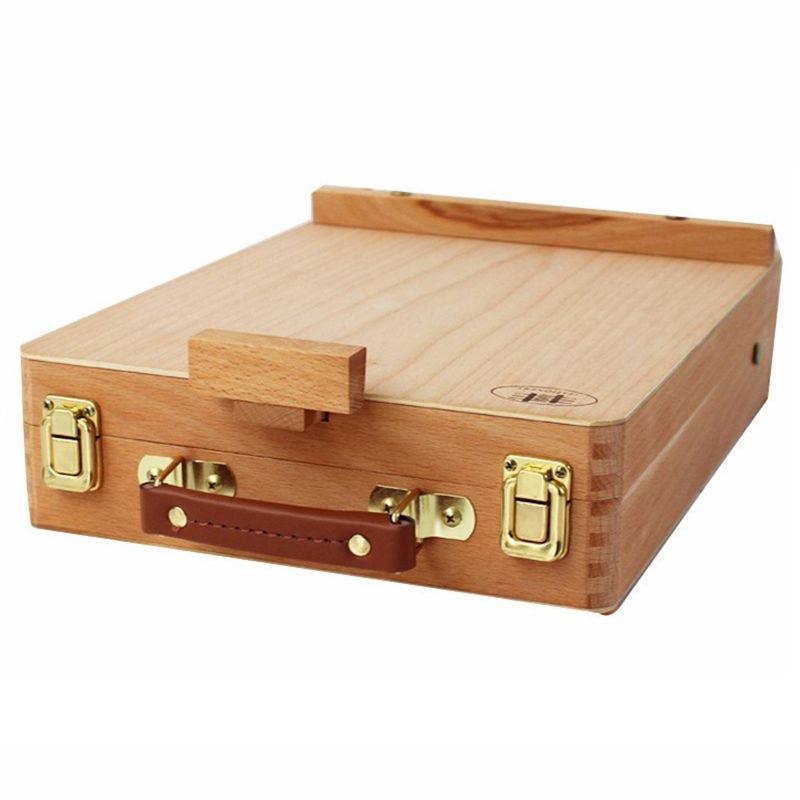 Portable Place Draw Round Desktop Beech Paint Box Burlywood