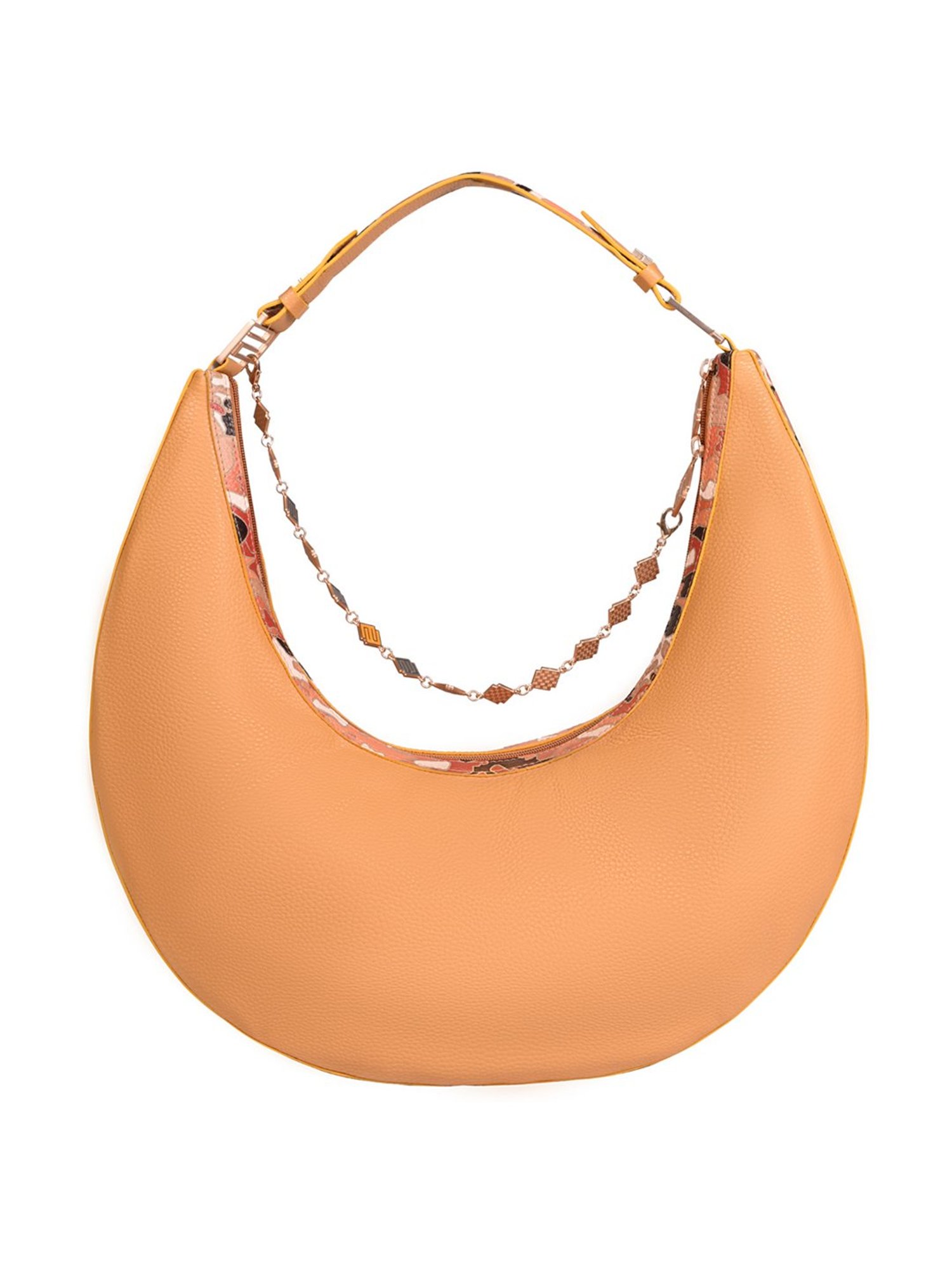 Eume Cinnamon Mustard Camo Vegan Leather Hobo Shoulder Bag