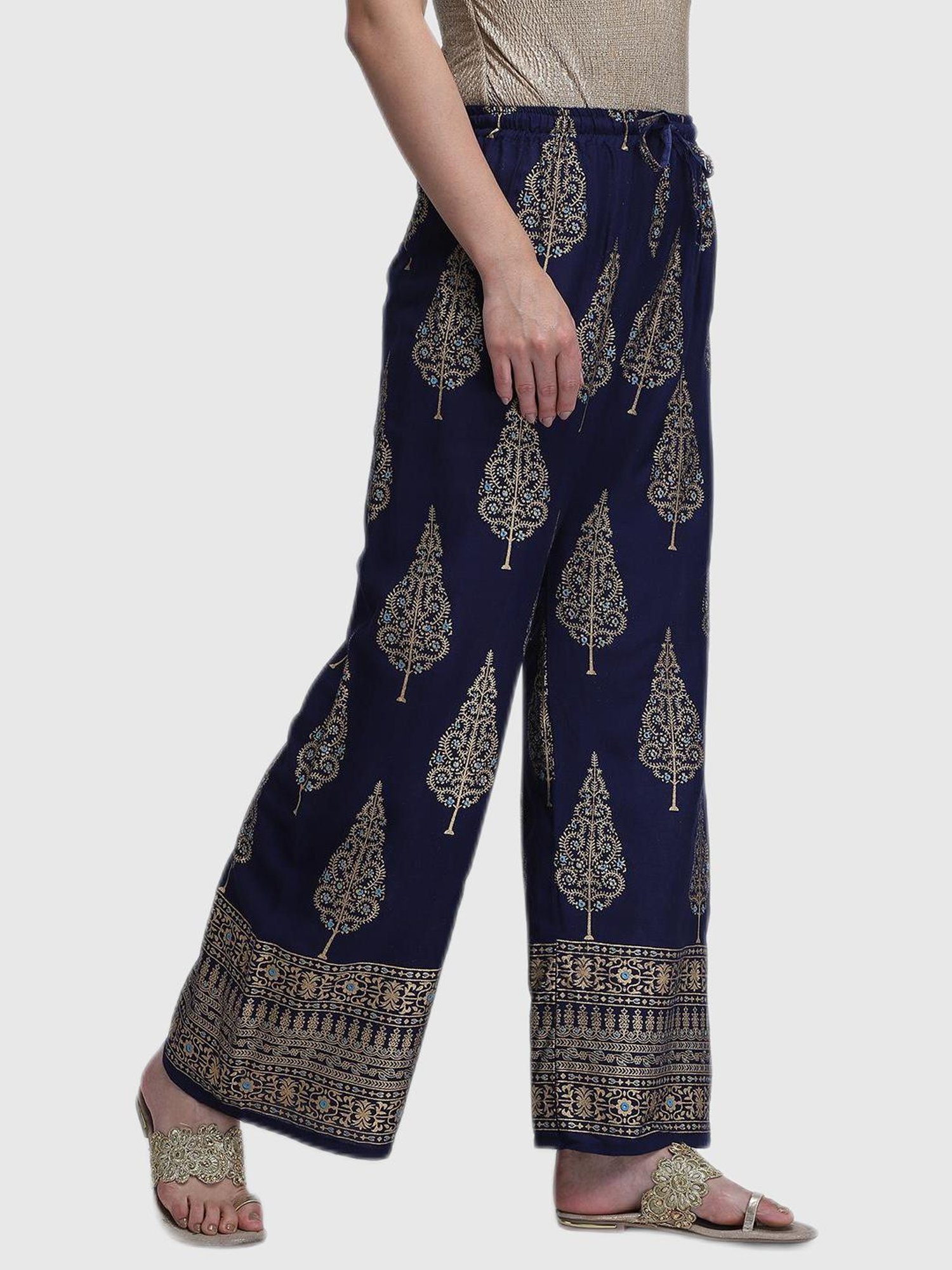 Aditi Wasan Navy Printed Palazzos