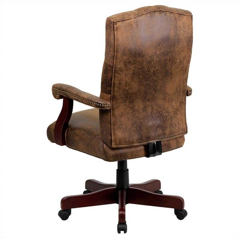 Bomber Brown Classic Executive Swivel Office Chair with Arms